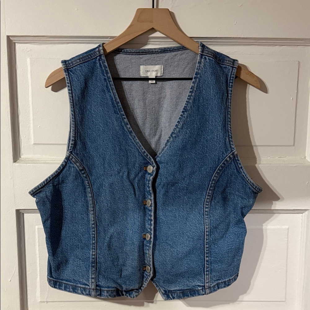 OAK + FORT Blue Denim Vest